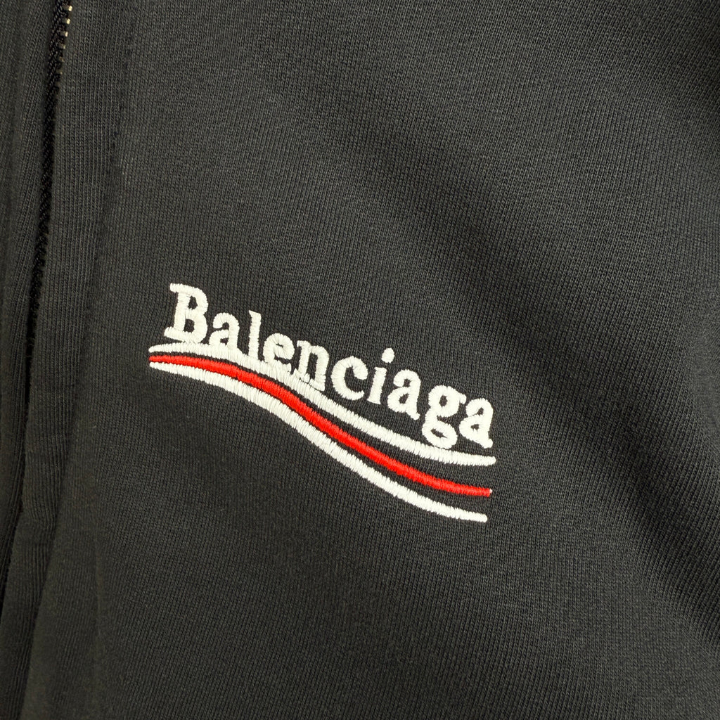 Balenciaga Men's Layered Zip-up Hoodie in Faded Black #336823