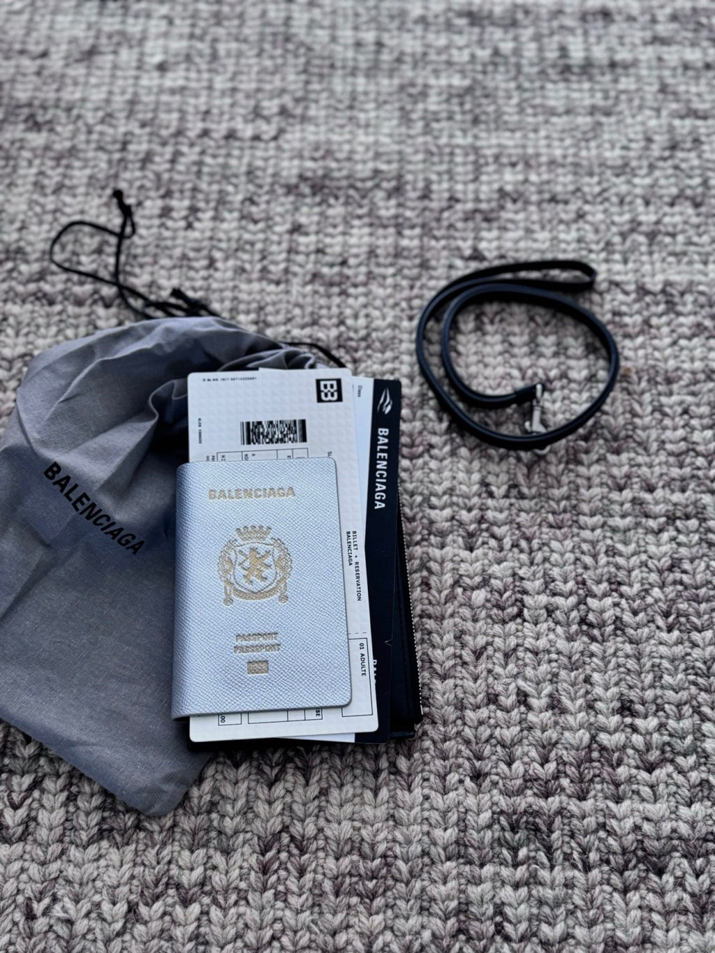 Balenciaga Men's Passport Long Wallet 1 Ticket in Passport Blue #336008