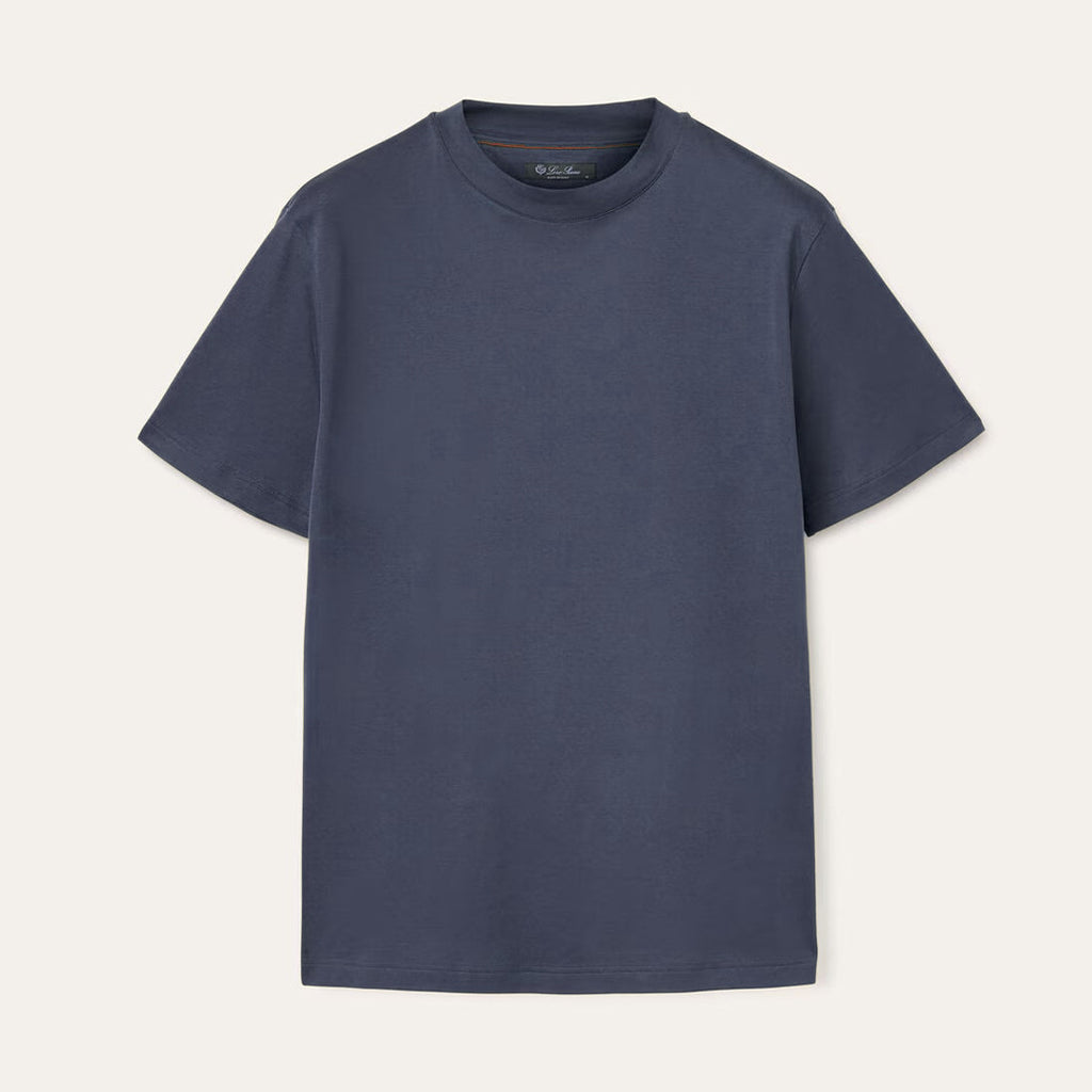 Loro Piana Men's Summer Solid Color Casual Fashion Round Neck Cotton Short Sleeve T-Shirt #98734