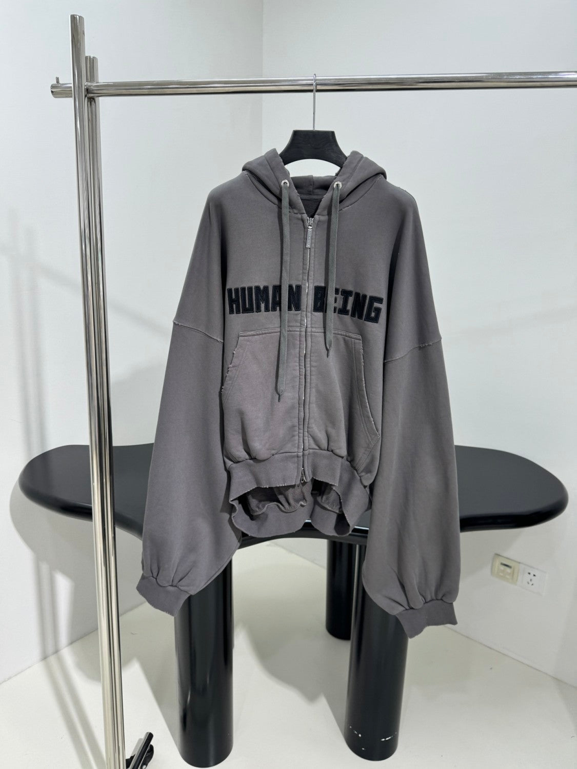 Balenciaga Men's HUMAN BEING SHIFTED Zipper Hoodie Vintage Washed Sweatshirt Jacket Casual Solid Color Pants Straight Sweatpants Suit Set Ngvp #1549