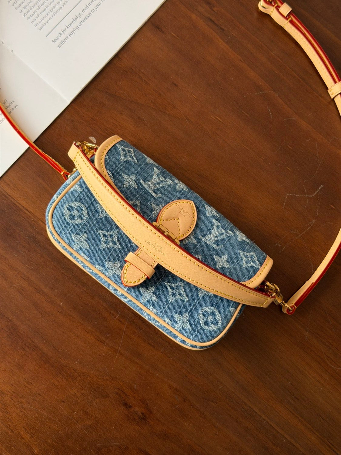 LOUIS VUITTON Baggy Nano Diane Pochette Accessoire Cargo Side Trunk MM Monogram Denim Handbags #381842