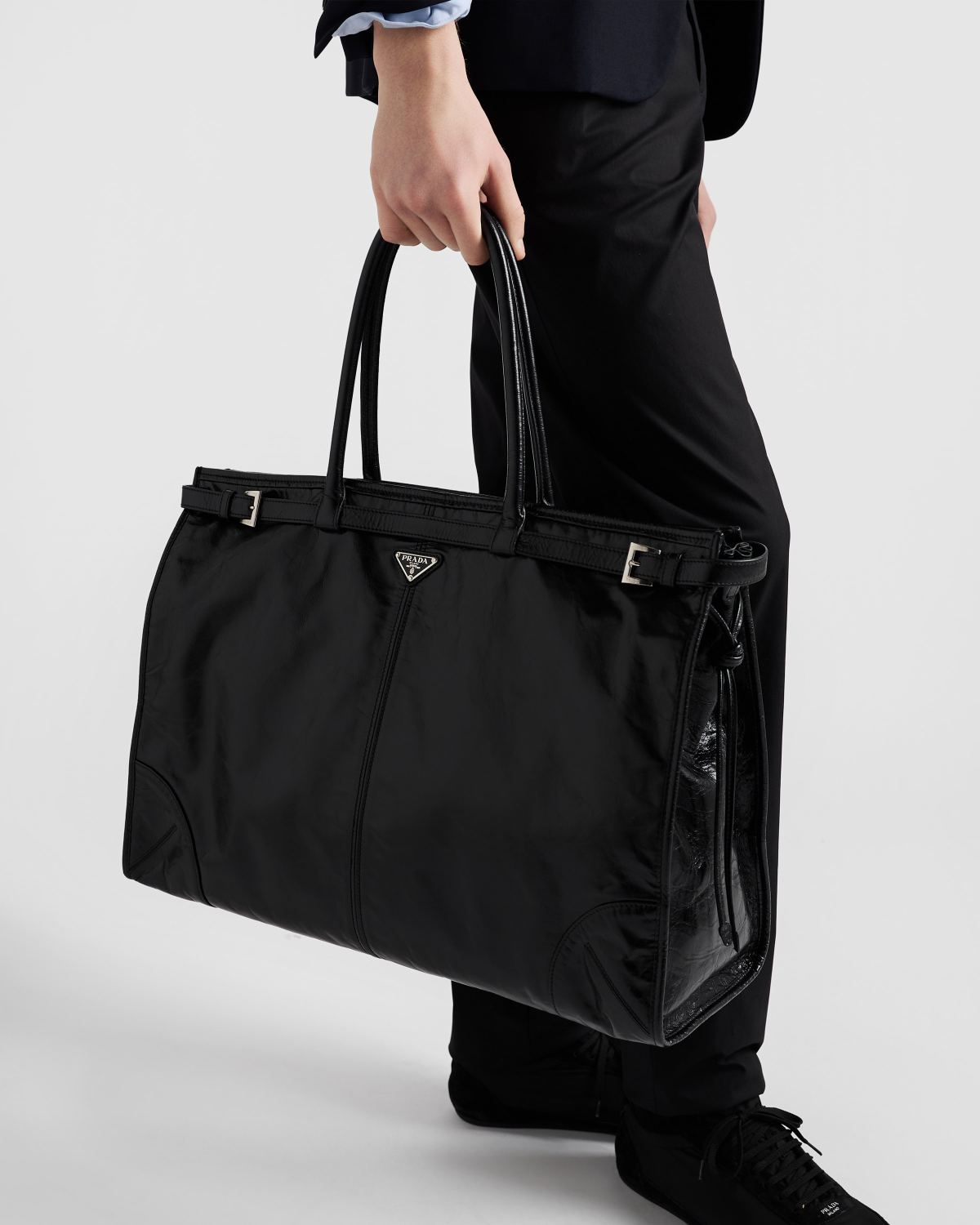 PRADA Black Prada Bonnie Leather Tote Bag #381312