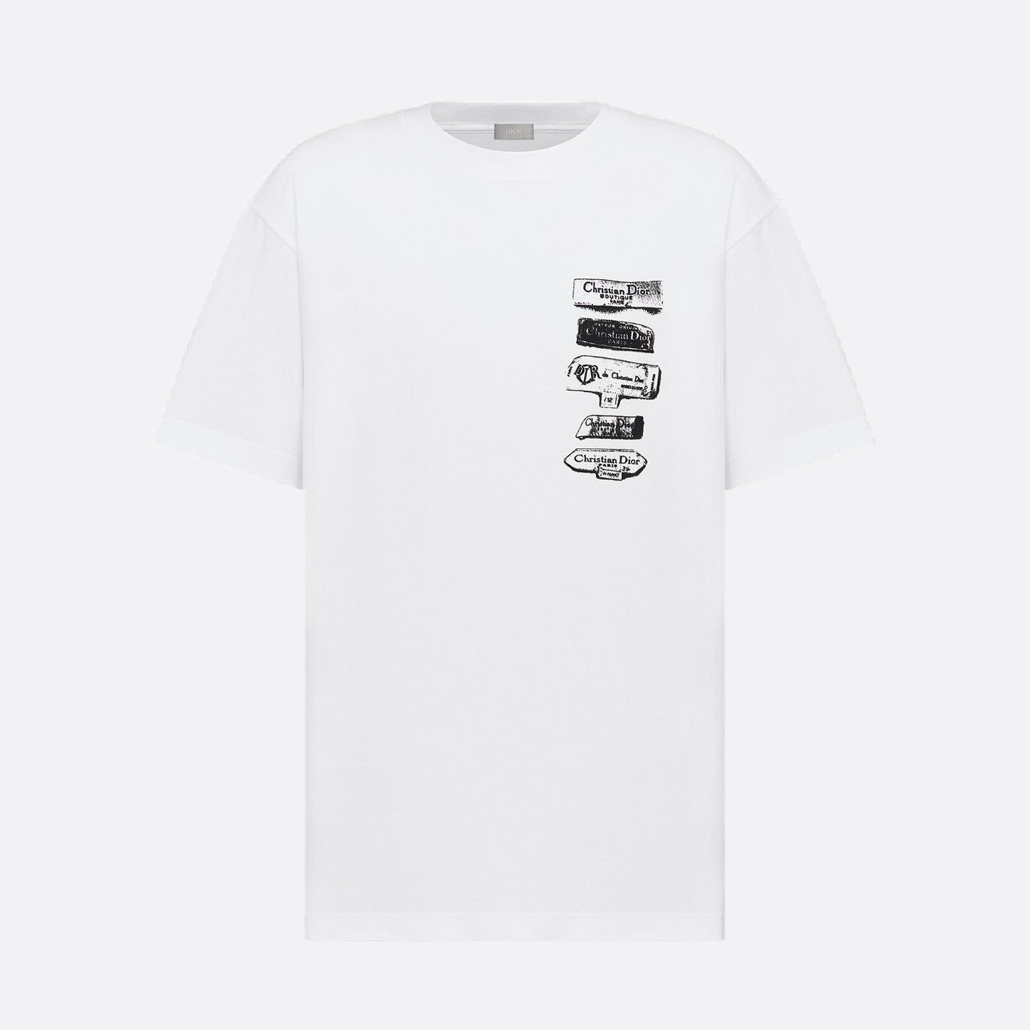 Dior Men's Summer Solid Color Graphic Printed Round Neck Cotton Short Sleeve T-Shirt #74446