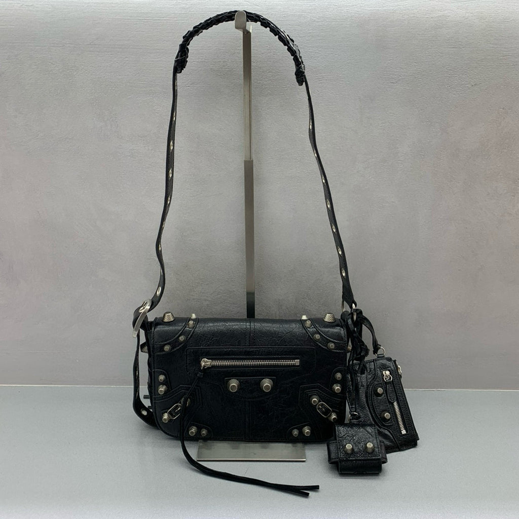 Balenciaga Le Cagole  Men's And Women's Fashion Casual Solid-Color Fine-Grain Lambskin Flap Bag with Adjustable Shoulder Strap Motorcycle Bag Crossbody Bag Bags #78492