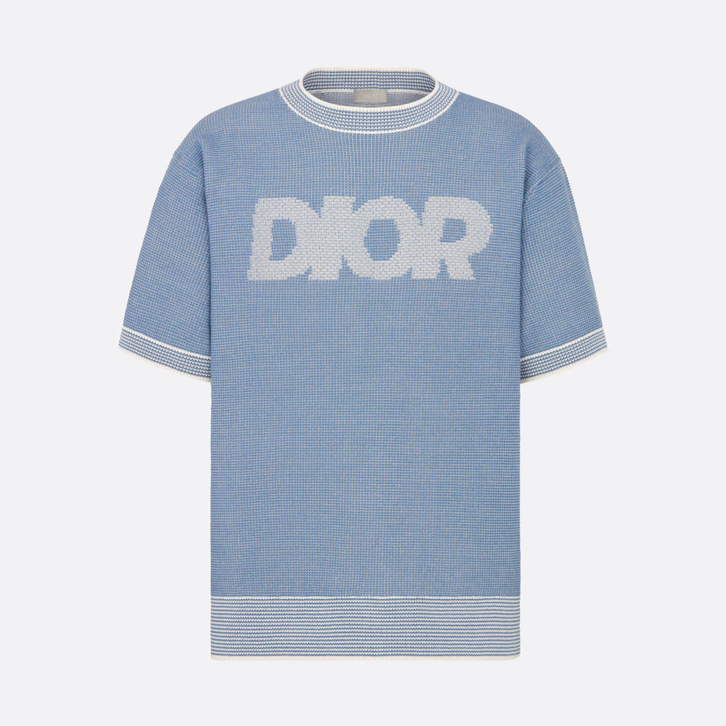 Dior Men's Summer Logo Print Round Neck Cotton Knit Short Sleeve T-Shirt #99691