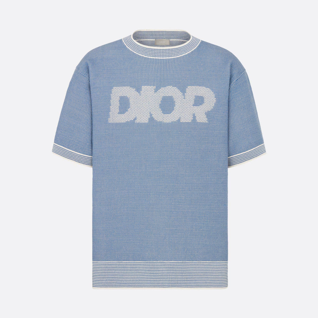 Dior Men's Summer Logo Print Round Neck Cotton Knit Short Sleeve T-Shirt #99691