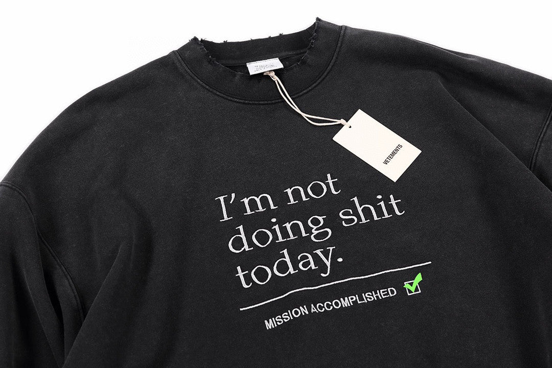 Vetements Letter Print Pullover Sweatshirt Ngvp #6725
