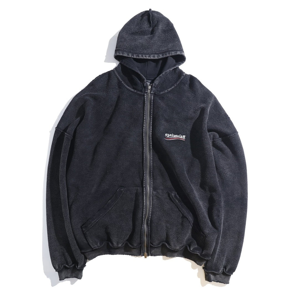 Balenciaga Men's And Women's Spring/Fall Fashion Casual Solid Color Letter Print Hooded Zipper and Hooded Pullover Long Sleeve Sweatshirt Jacket #78935
