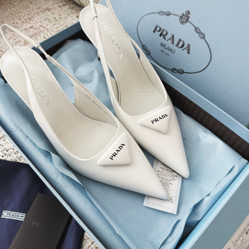 PRADA Suede Leather Slingback Pumps#388476