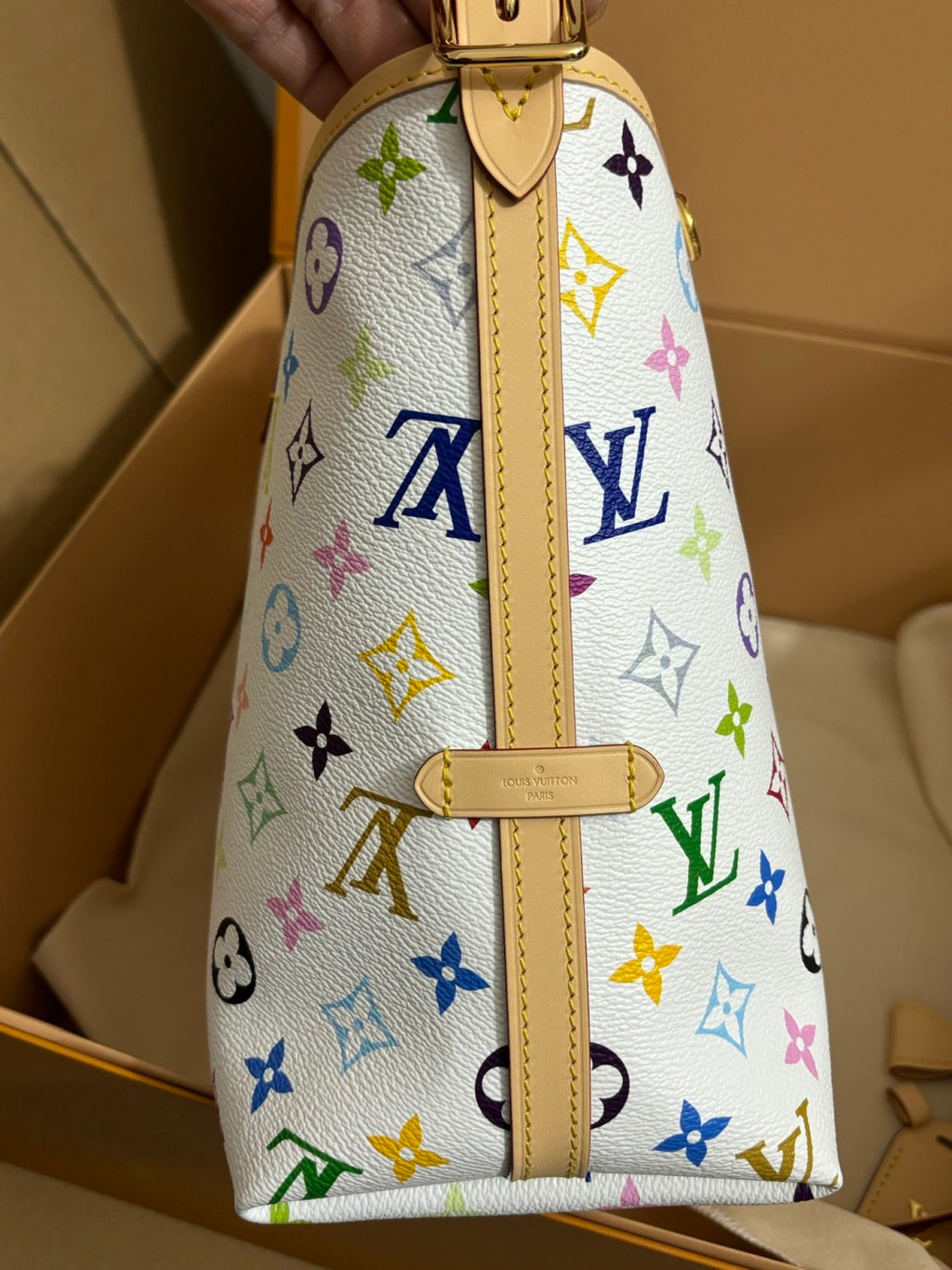 Louis Vuitton LV x TM CARRYALL Women's Detachable Adjustable Shoulder Strap Colorful Logo Printed Coated Canvas Tote Shoulder Bag Bags #75465