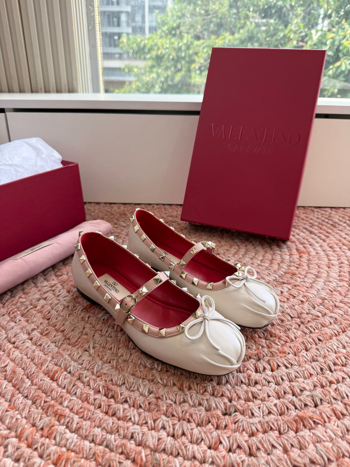 Valentino Mary-jane Rockstud Ballerina In Nappa 05mm for Woman #385077