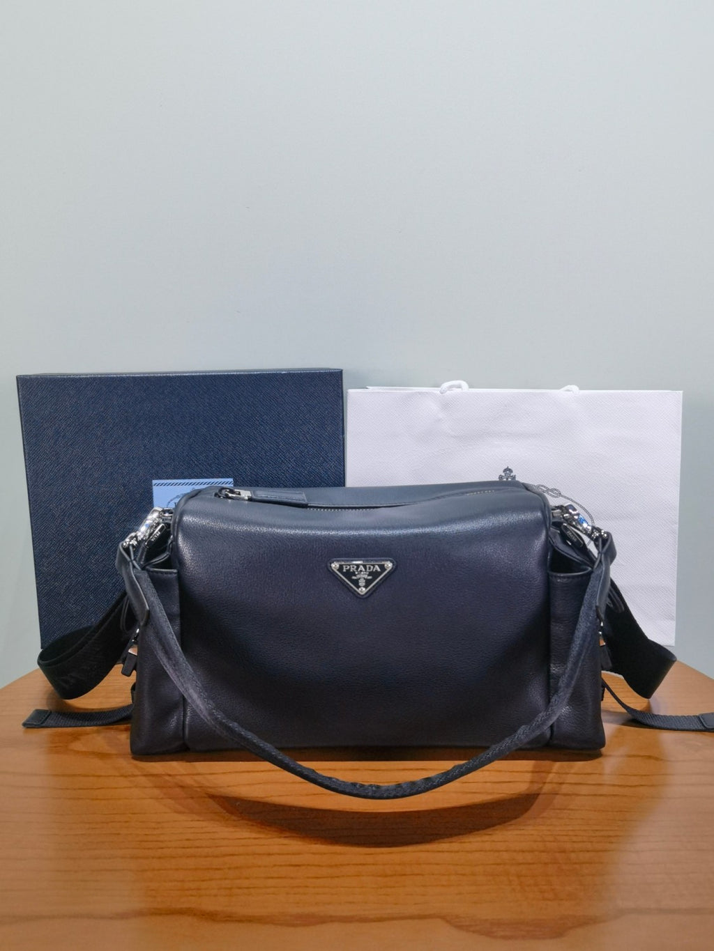 PRADA Black Prada Explore Leather Bag #379559
