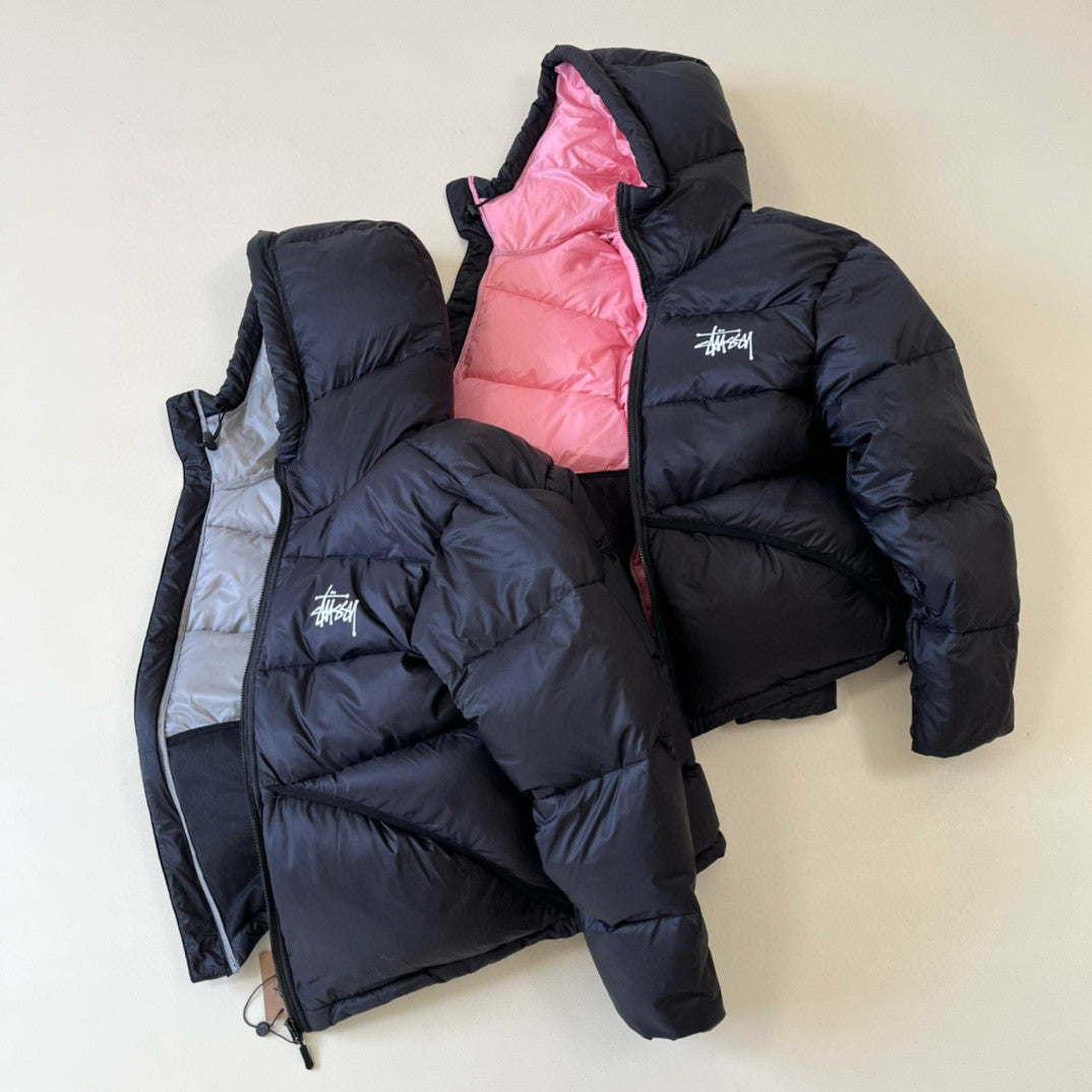 Stussy Micro Ripstop Down Parka Long Sleeve Zipper Hooded Puffer Down Jacket #97738