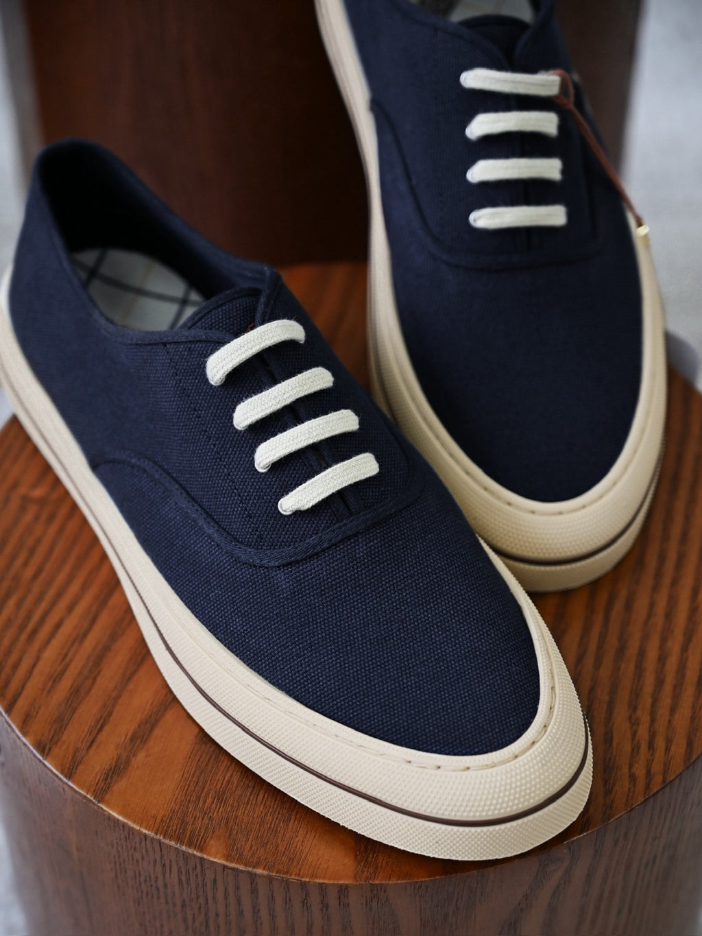 Loro Piana Nantucket Walk Sneaker Cotton Blue Navy Low Top #386139