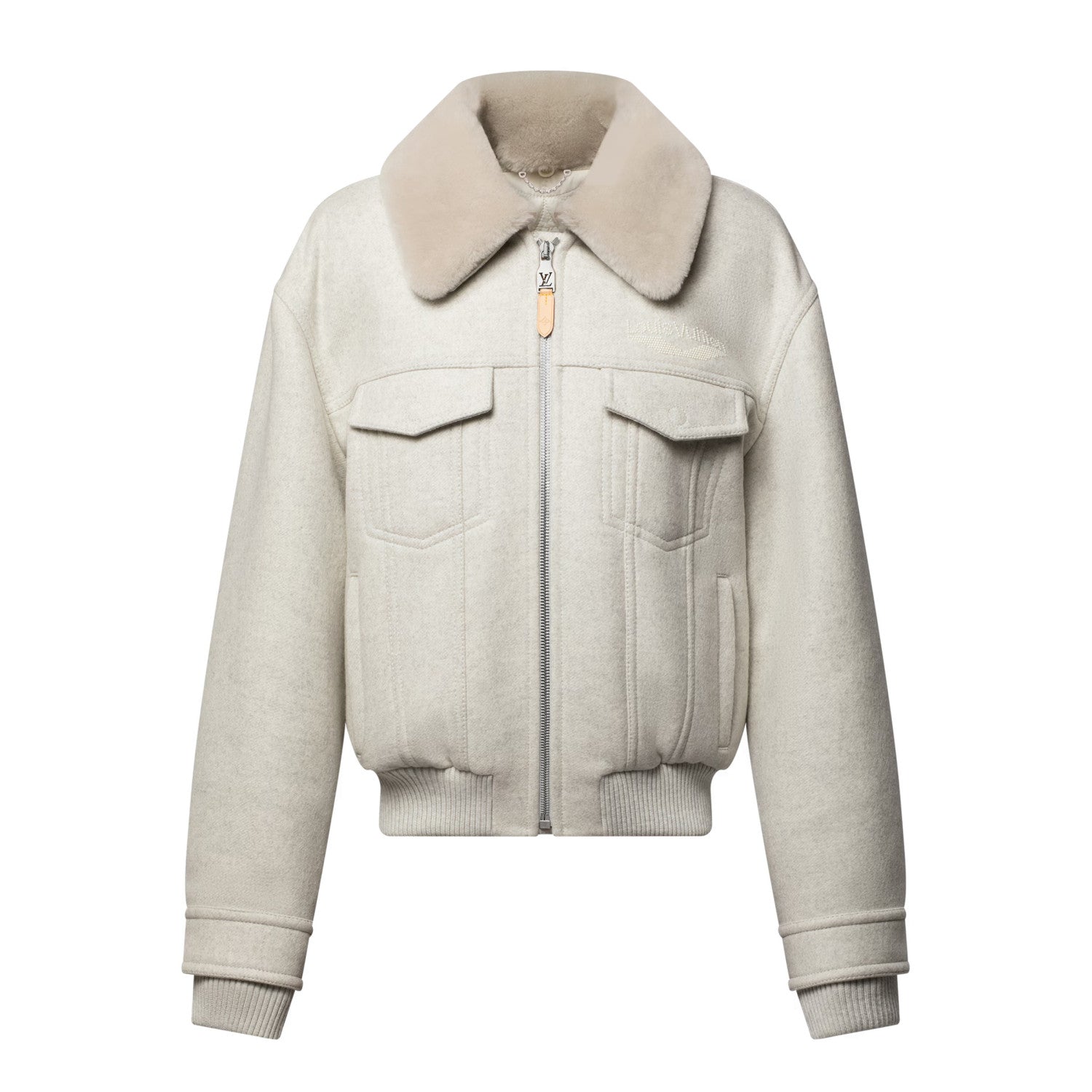 Louis Vuitton Men's Autumn and Winter Solid Color Wool Lapel Zipper Long Sleeve Jacket #74399