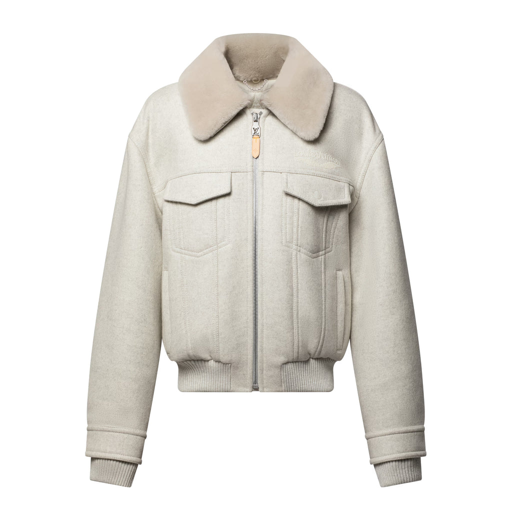 Louis Vuitton Men's Autumn and Winter Solid Color Wool Lapel Zipper Long Sleeve Jacket #74399