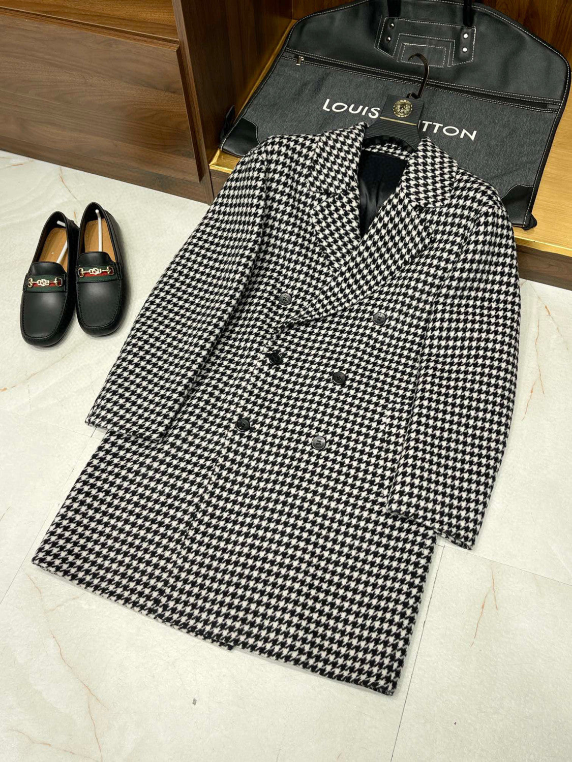 Louis Vuitton Thousand Bird Plaid Double Breasted Jacket Ngvp #6777