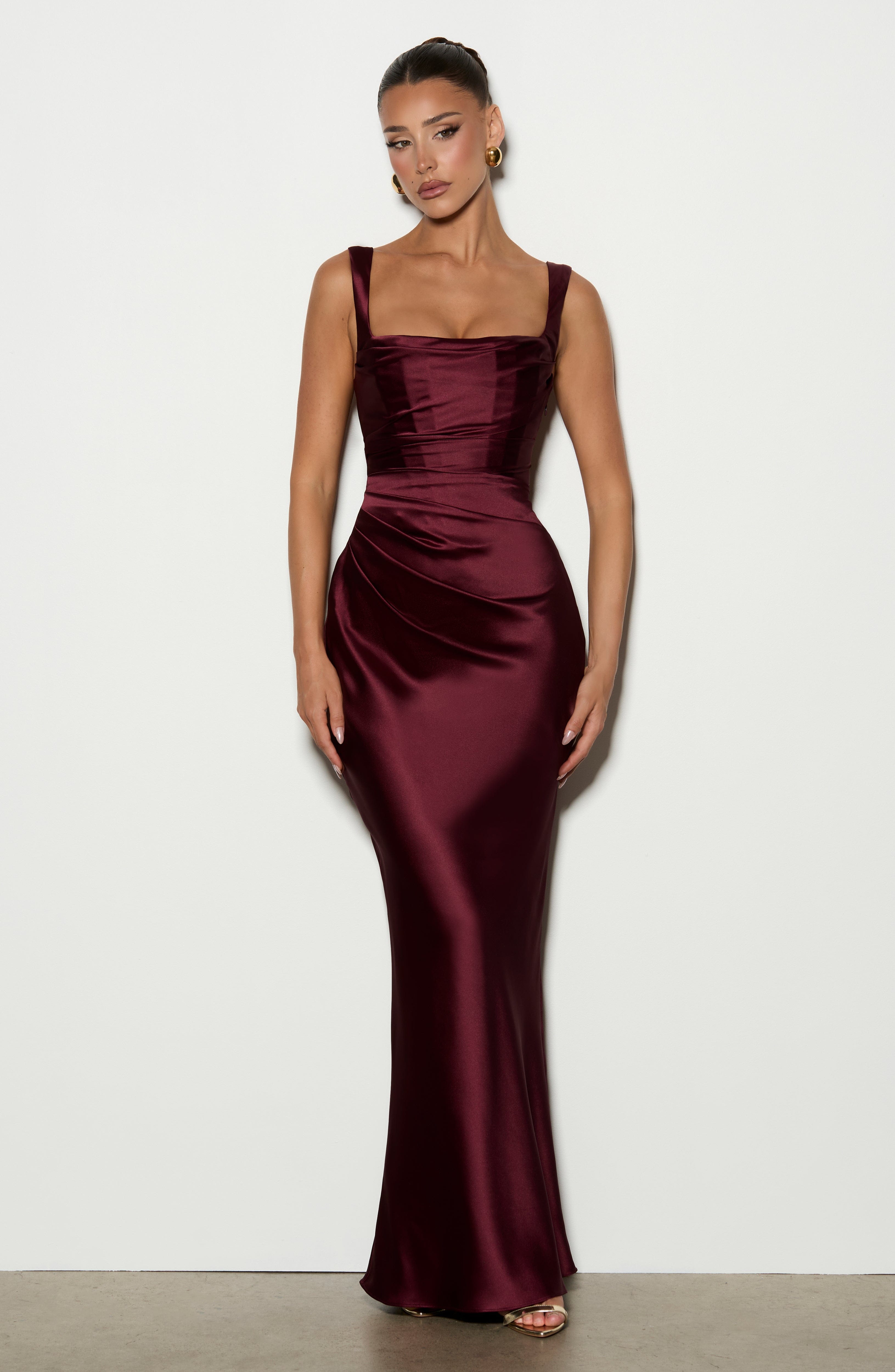 Calanthe Maxi Dress - Cherry Lacquer