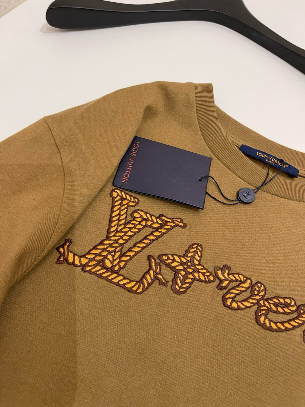 Louis Vuitton Men's Summer Solid Color Embroidered Letter Logo Round Neck Cotton Short Sleeve T-Shirt #72431