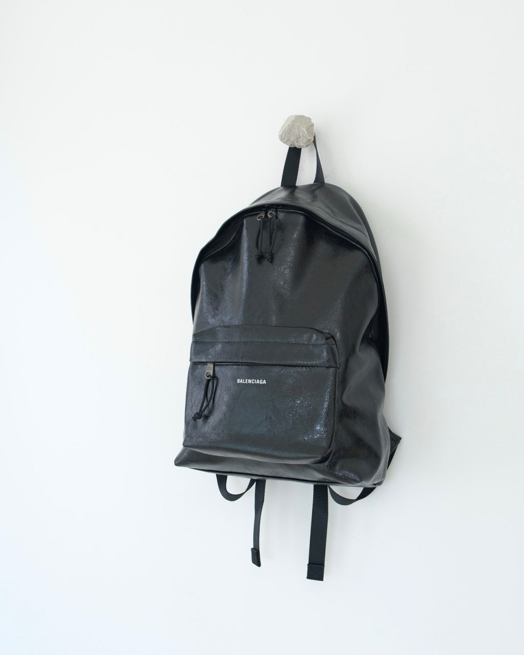 Balenciaga Explorer Men's Solid Color Letter Print Oil Wax Leather Book Bag Backpack Bags #77327