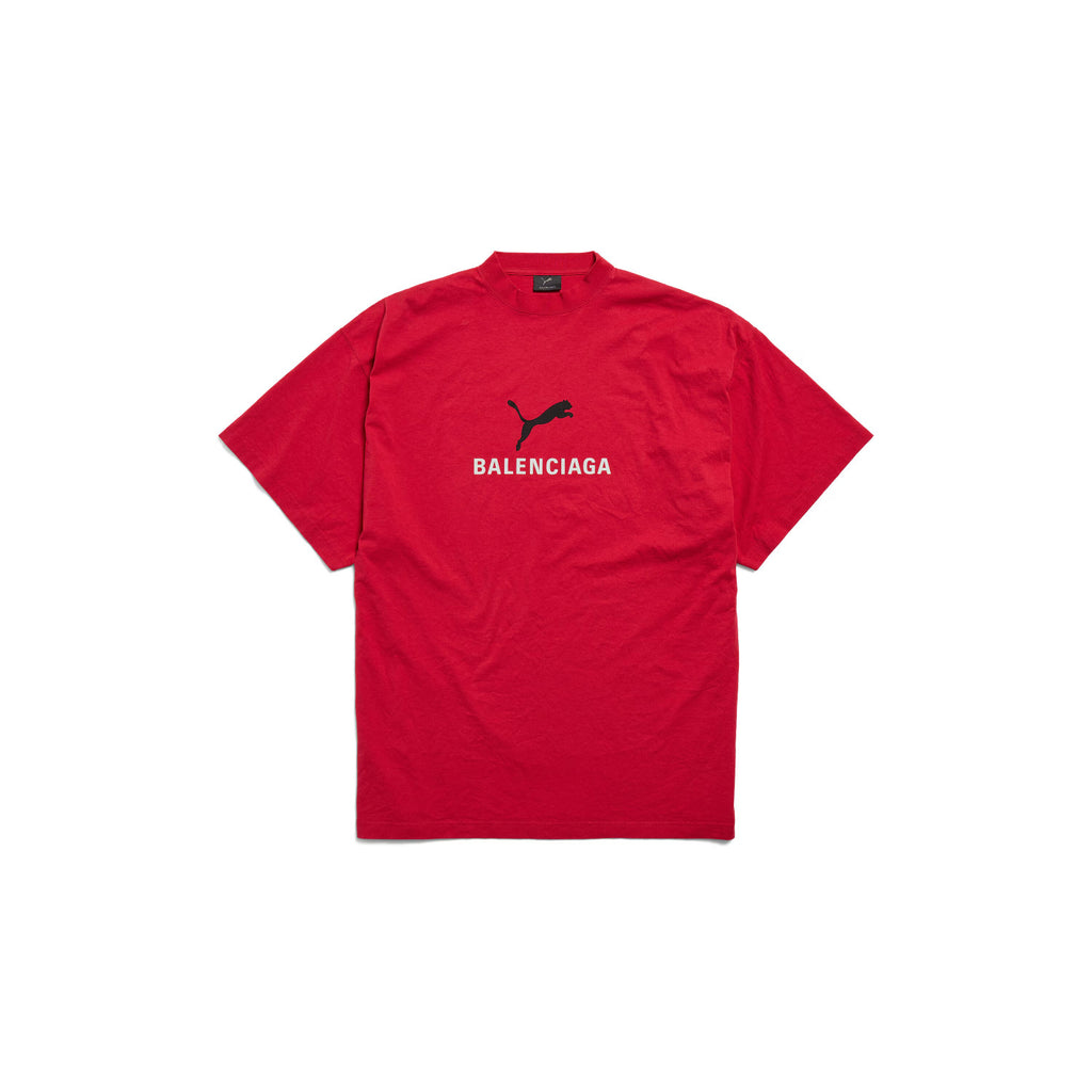 Balenciaga x Puma Men's Women's Summer Oversized Crew Neck Cotton Solid Color Short Sleeve T-Shirt #77853
