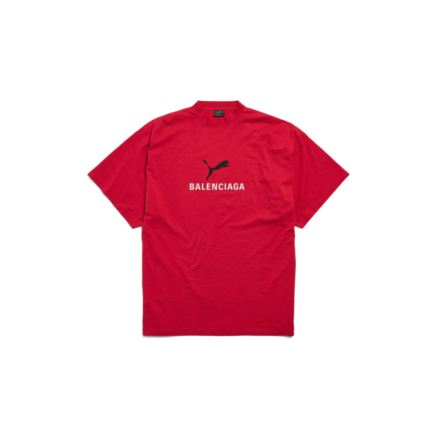 Balenciaga x Puma Men's Women's Summer Oversized Crew Neck Cotton Solid Color Short Sleeve T-Shirt #77853