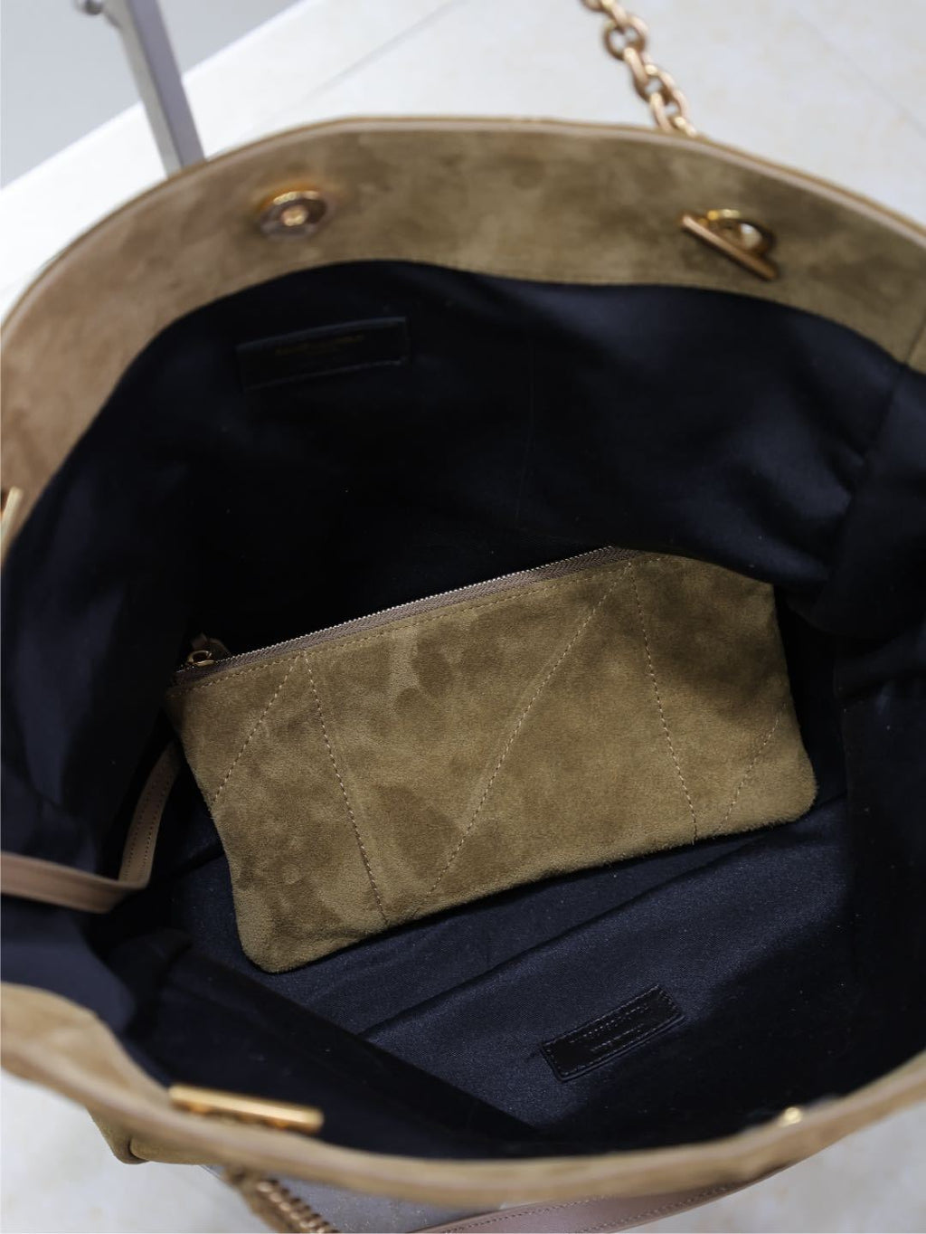 SAINT LAURENT JAMIE Women's Solid Color Suede Leather Chain Shoulder Strap Shopping Bag Shoulder Bags #75511