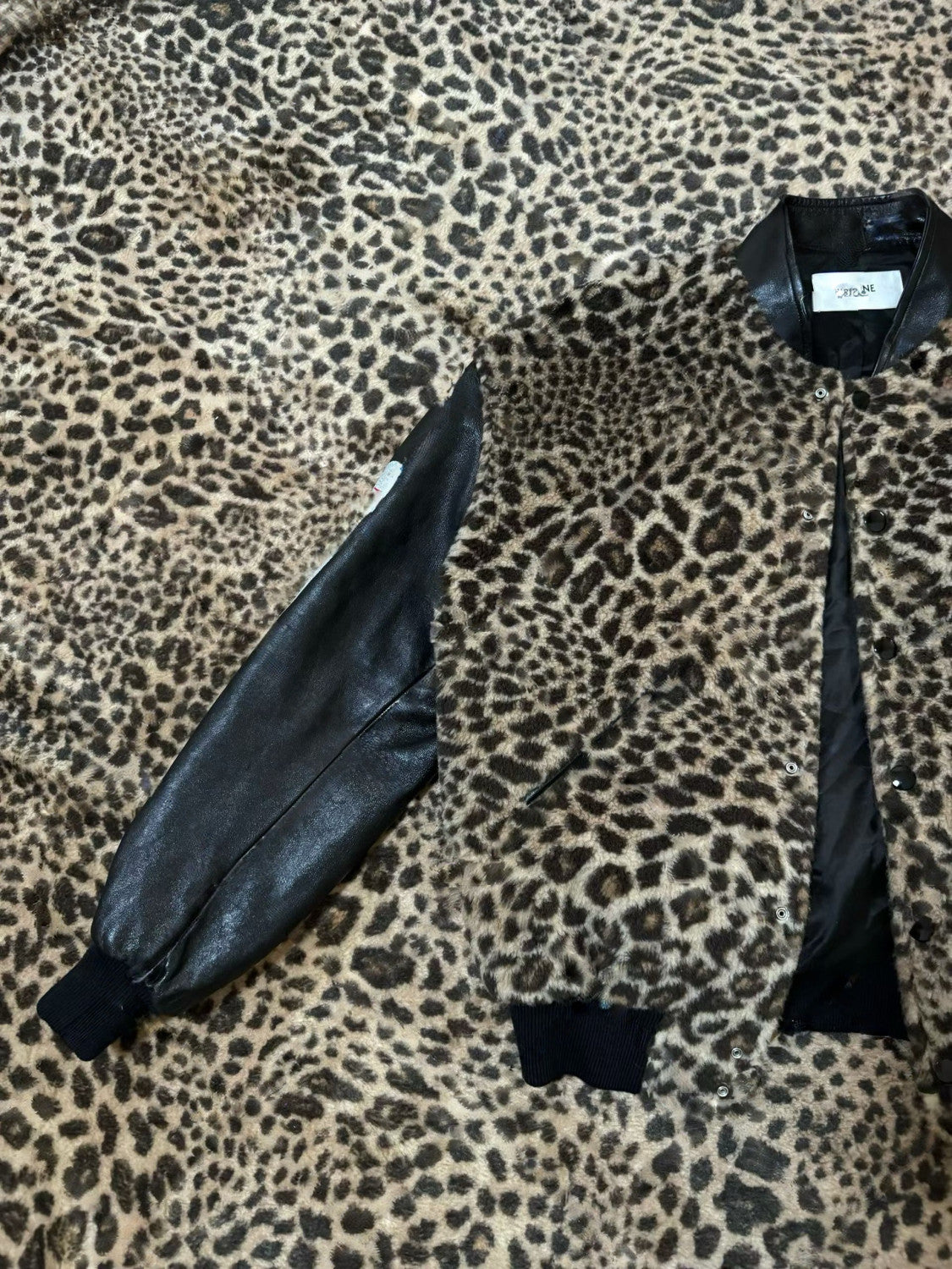 Celine Crystal-Embellished Leopard-Print Bomber Jacket #336558