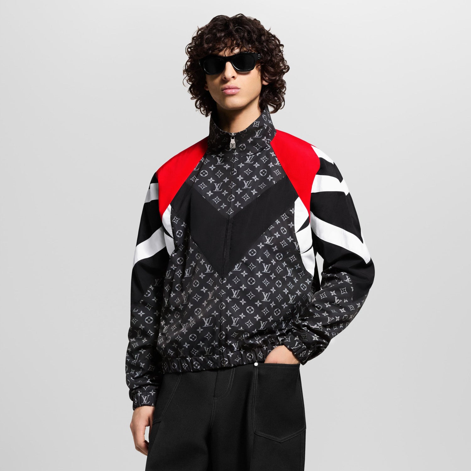 Louis Vuitton Men's Spring/Summer Fashion Casual Classic Printed Pattern Color Block Zipper Cuff Elastic Sports Jacket #78343