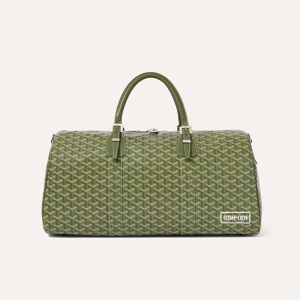 GOYARD Boston Men's And Women's Old Flower Full Print Canvas Collocation Cowhide Shoulder Cross Handbag Travel Bag Bags #76641