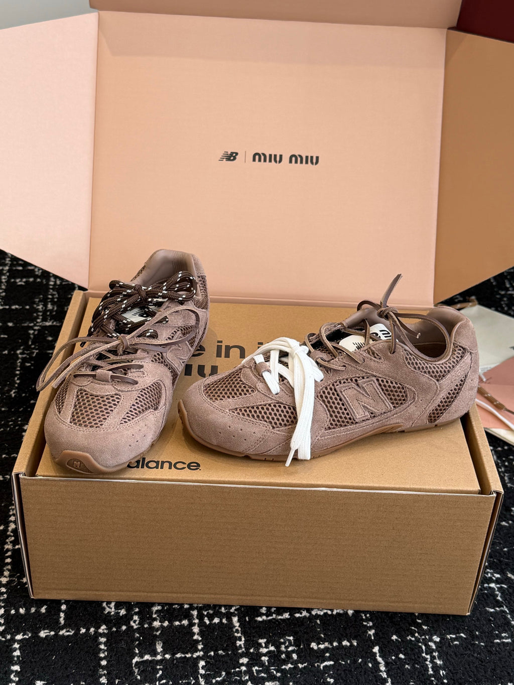 MiuMiu New Balance X MiuMiu 530 Sl Suede And Mesh Sneakers #384881