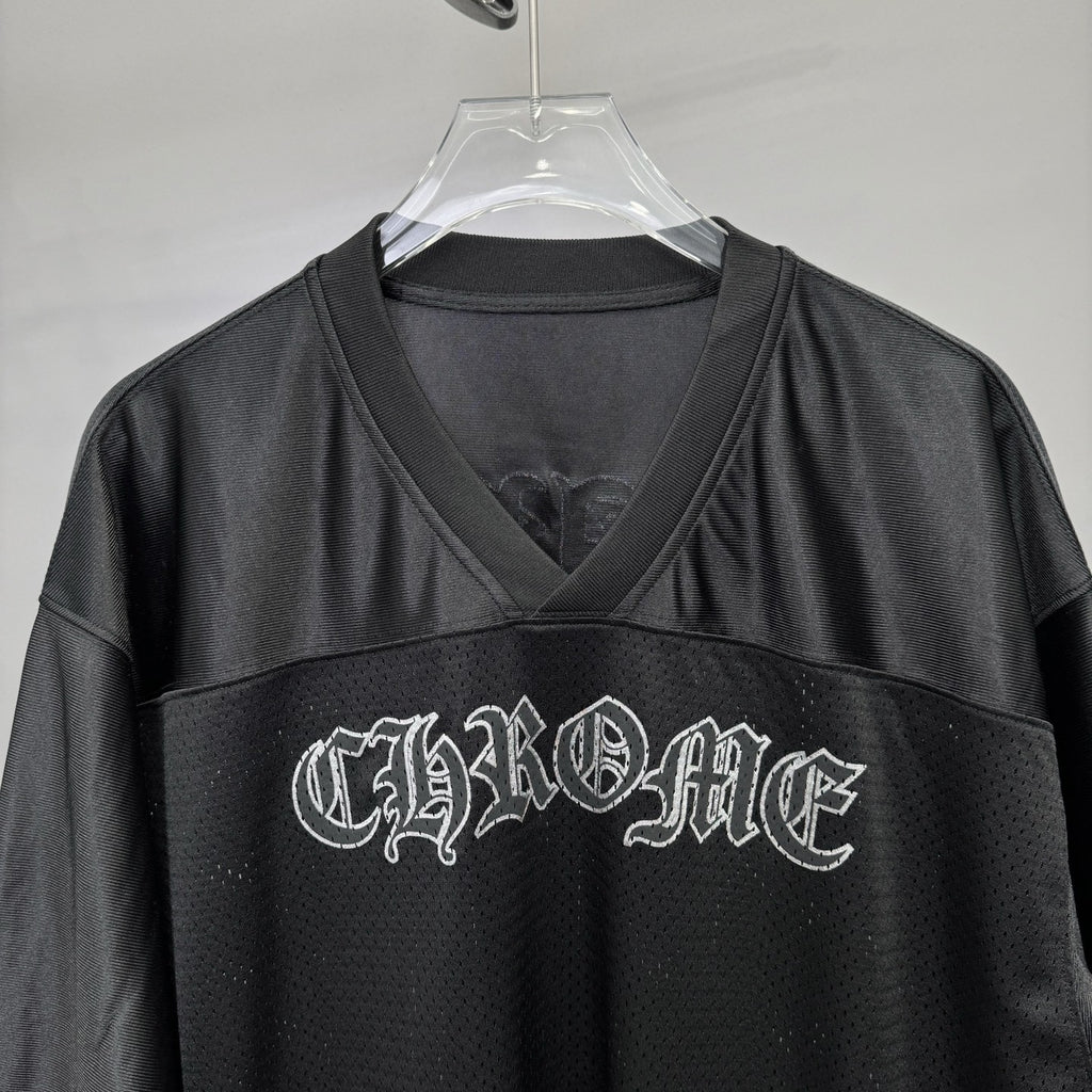Chrome Hearts Men's Summer Solid Color Mesh Breathable Short Sleeve T-Shirt #76437