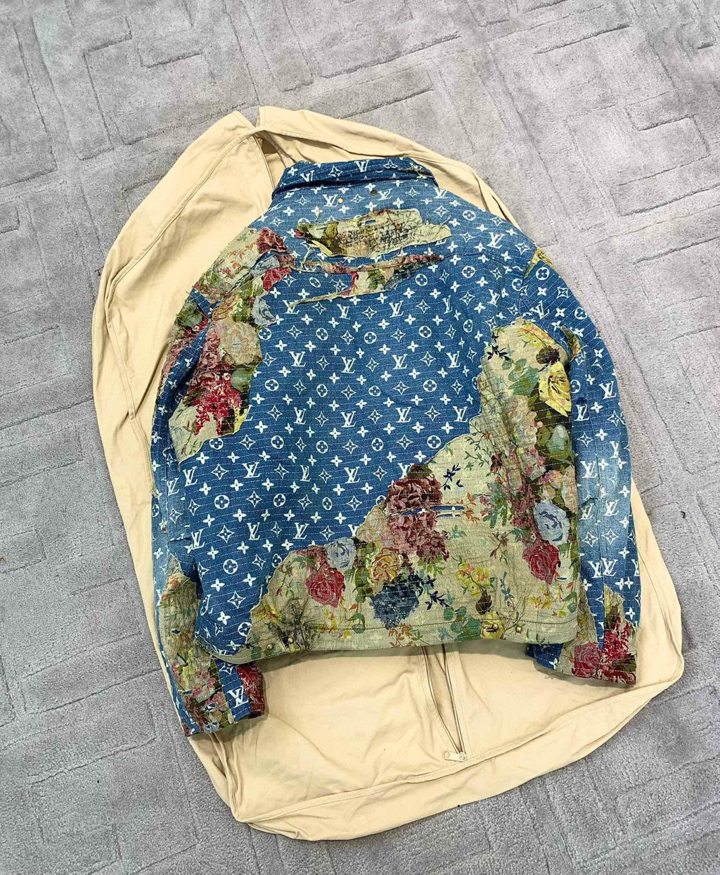 Louis Vuitton Floral Print Denim Zip Jacket #96522