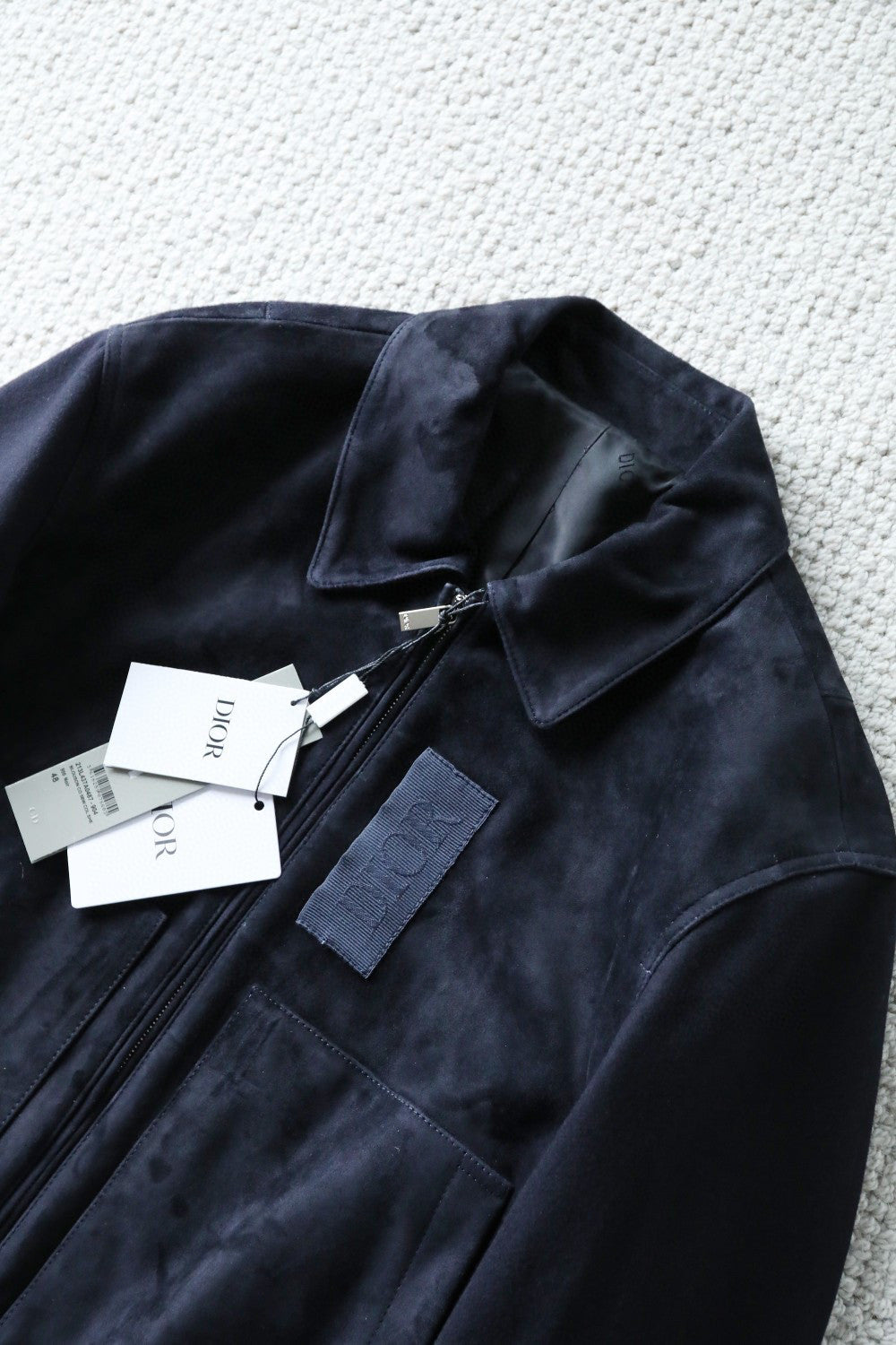 Dior Men's Suede Zip Lapel Jacket #96656