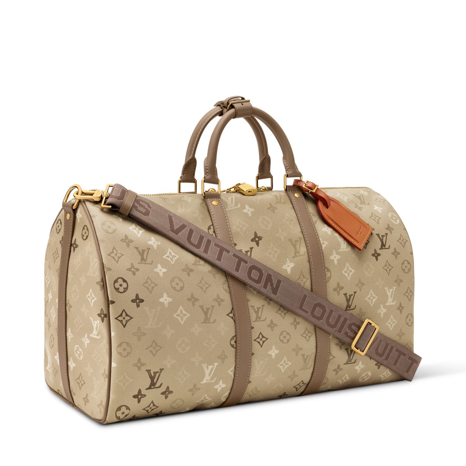 Louis Vuitton Lv Men's Keepall 50 Travel Bag Canvas Monogram Tote/shoulder Bag Sand Bags M29159 #84177A