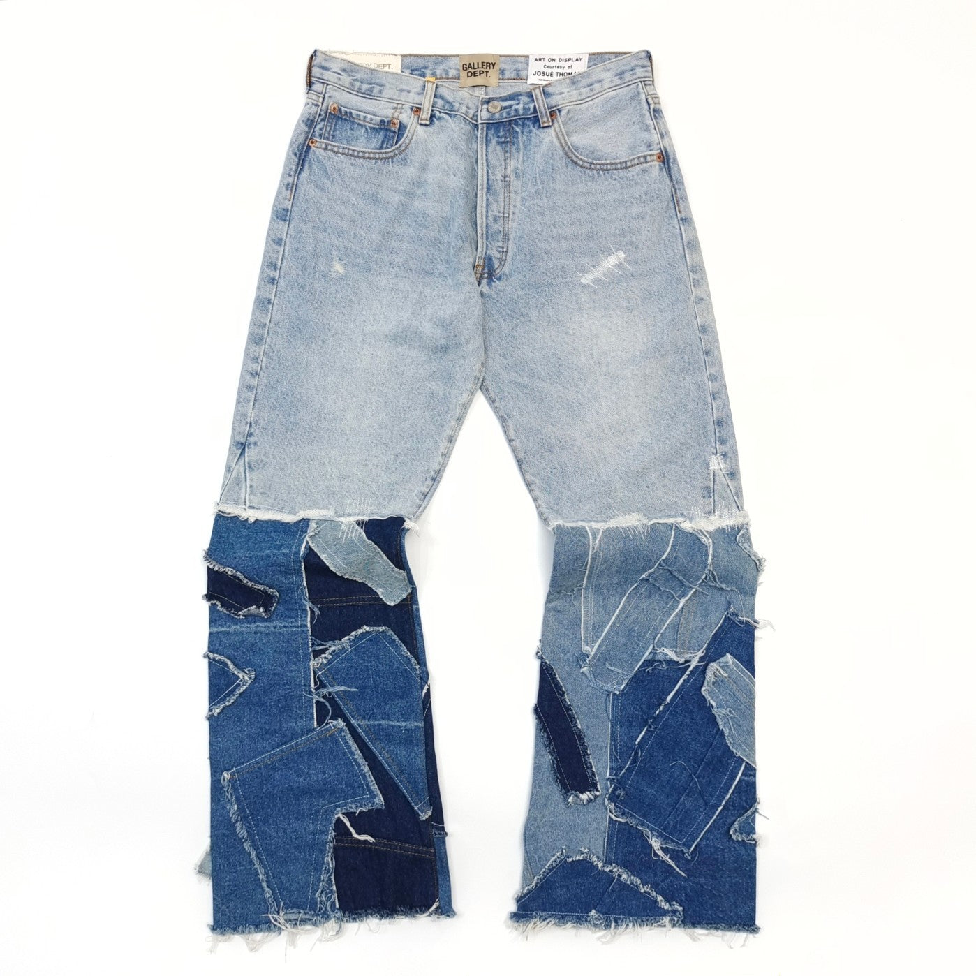 Gallery Dept. Men's Spring And Fall Solid Color Splicing Do Old Loose Wide-Leg Denim Pants Ngvp #8751