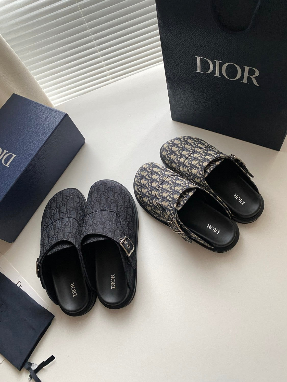 Dior Aqua Men's Summer Solid Color Letter Print Buckle Design Mule Shoes Sandals #77185