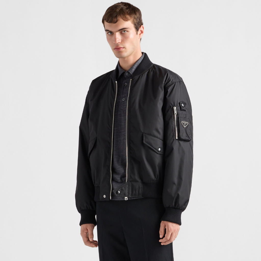 Prada Men's Fall/Winter Fashion Casual Solid Color Baseball Collar Zipper Pilot Cotton Jacket #78956