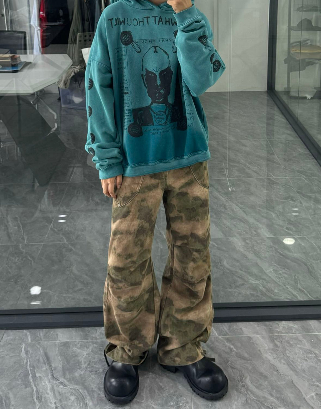Enfants Riches Deprimes Men's Spring And Autumn Pattern Printed Loose Solid Color Long Sleeve Pullover Hooded Sweatshirt Ngvp #9385