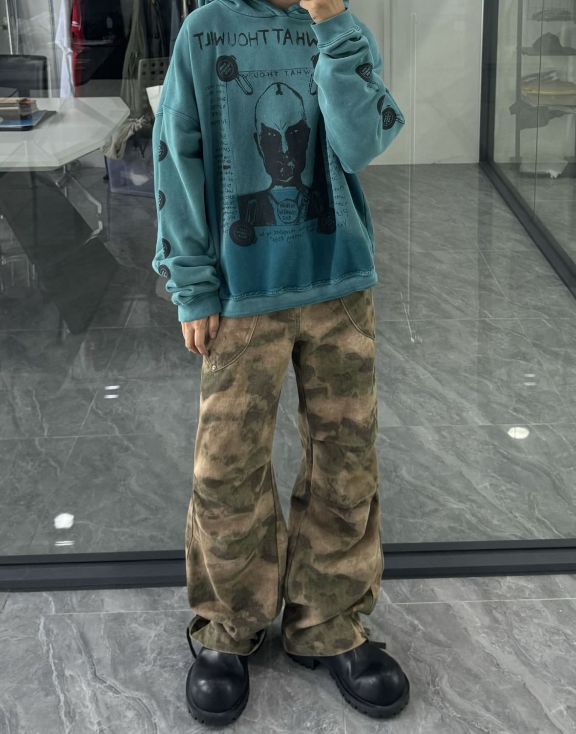 Enfants Riches Deprimes Men's Spring And Autumn Pattern Printed Loose Solid Color Long Sleeve Pullover Hooded Sweatshirt Ngvp #9385
