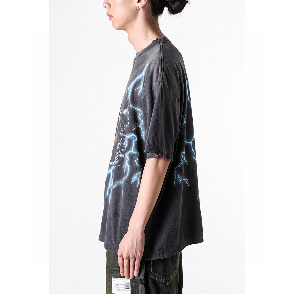 Saint Michael Men's Summer Graphic Printed Round Neck Cotton Solid Color Straight Pullover Short Sleeve T-Shirt Ngvp #1165