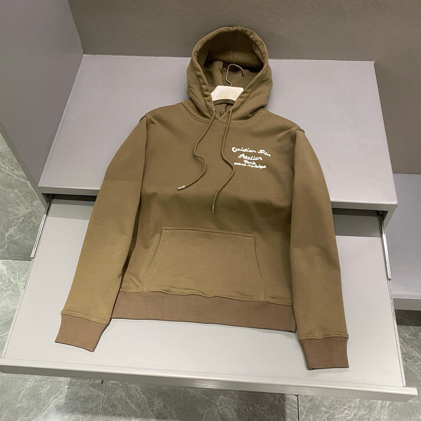 Dior Men's Autumn and Winter Solid Colour Embroidered Logo Pullover Thickened Hooded Sweatshirt #97852