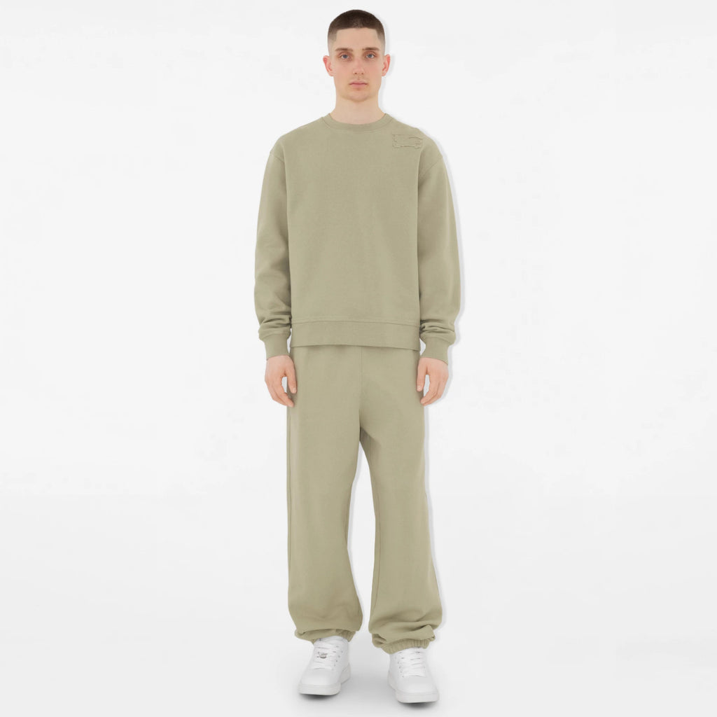 Burberry Men's Spring And Fall Solid Color Embroidery Pattern Print Round Neck Long Sleeved Sweatshirt Elastic Drawstring Casual Pants Suit Set #74742