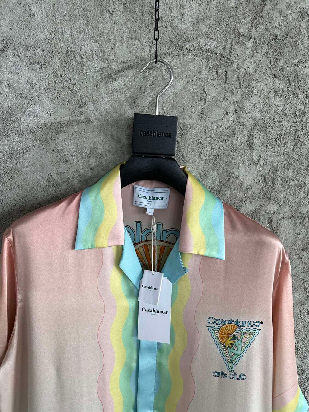Casablanca Men's Summer Gradient Pattern Printed Single-Button Short-Sleeved Shirt and Casual Shorts Set Suit #77745