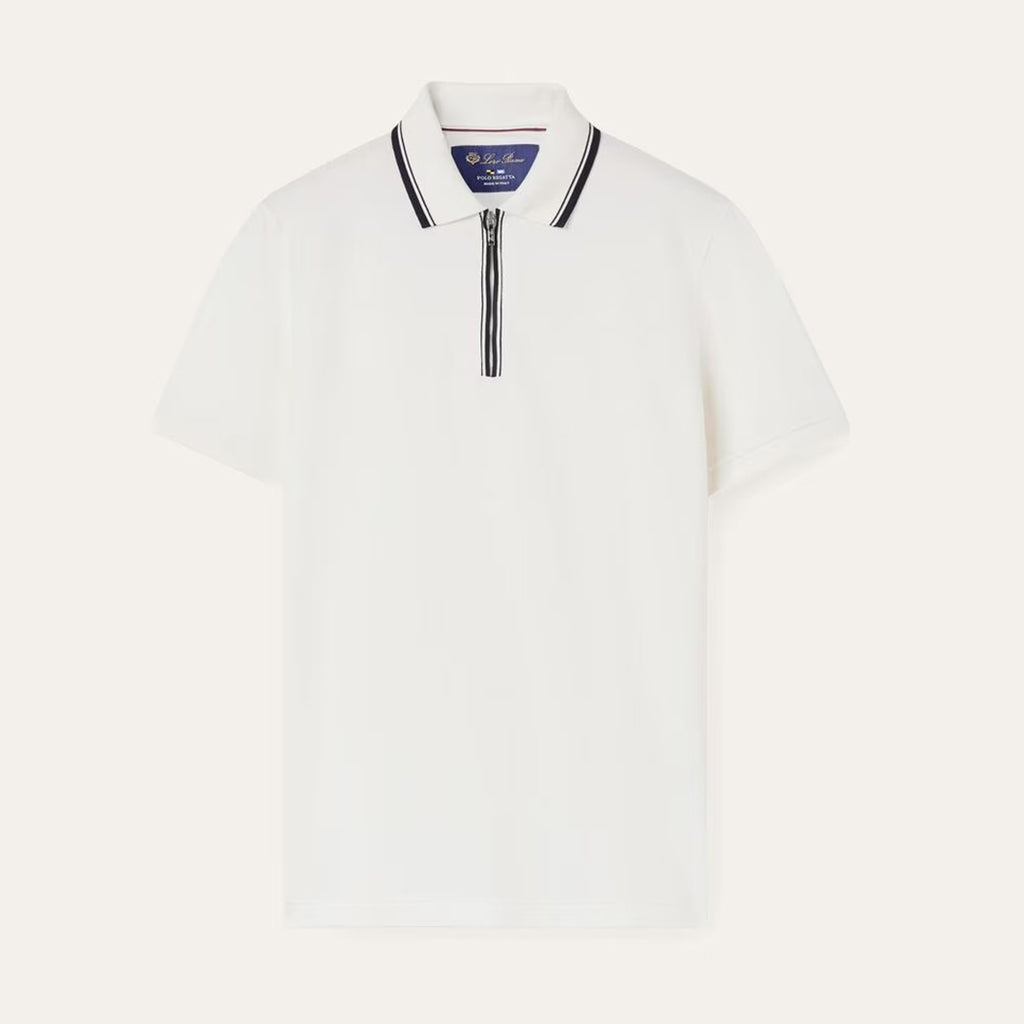 Loro Piana Men's Summer Fashion Solid Color Zip Lapel Zip Regatta Men's Short Sleeve Fitted Polo Shirt Ngvp #8591