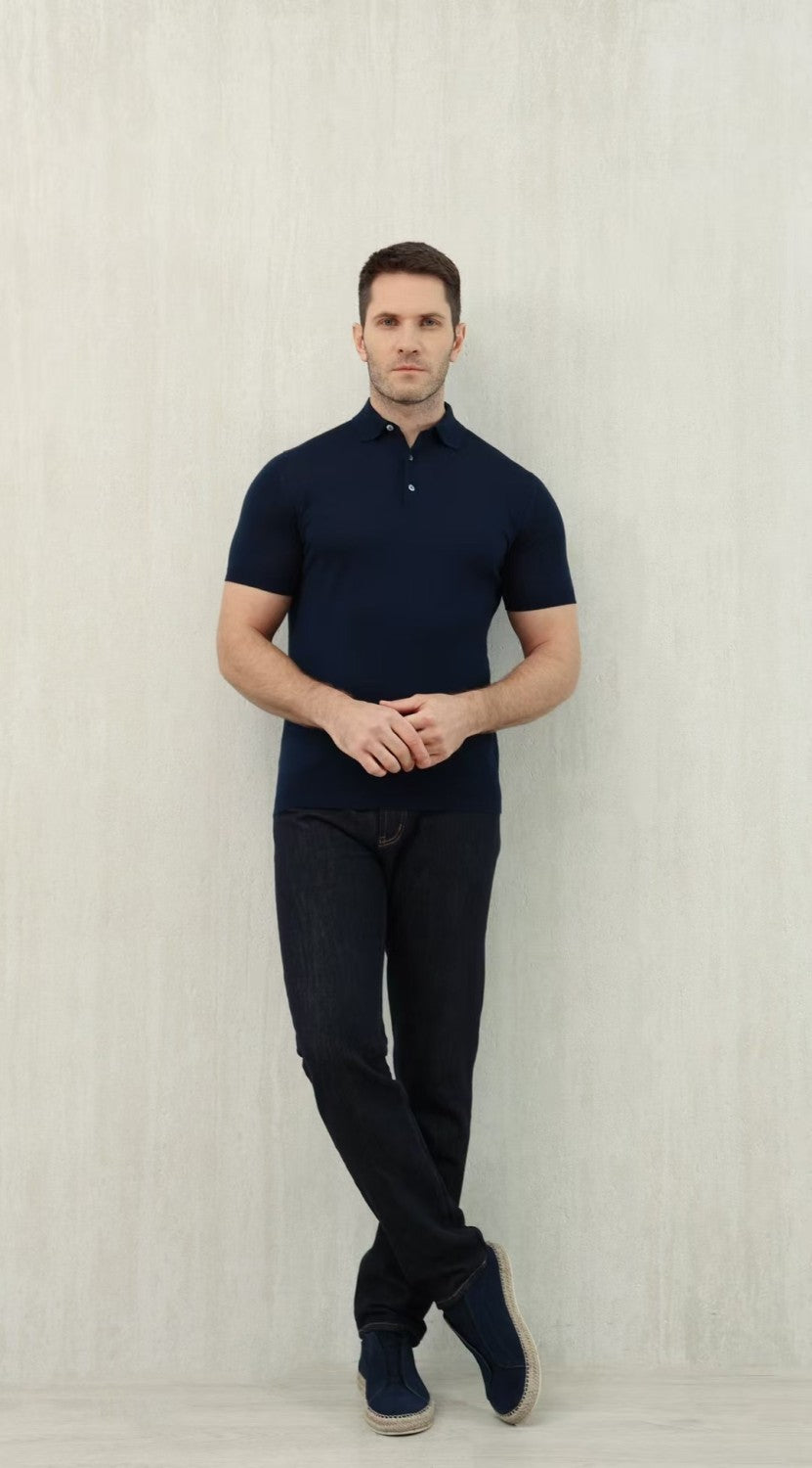 Loro Piana King's Gift® Men's Polo Shirt Spring Summer Fashion Casual Button Short Sleeve Top Knitted T-shirt Lapel Men's Clothes Ngvp #9957