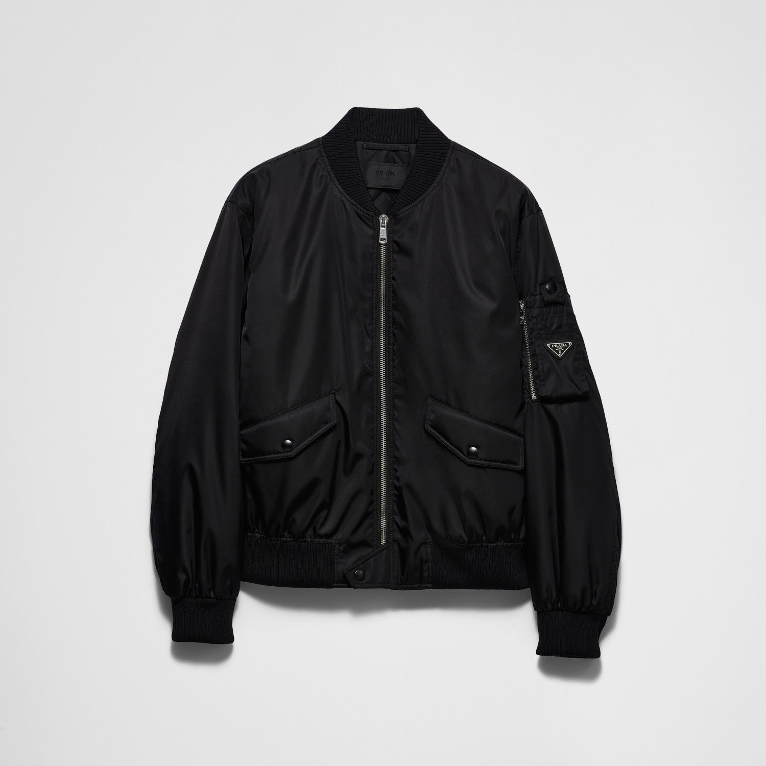 Prada Men's Fall/Winter Fashion Casual Solid Color Baseball Collar Zipper Pilot Cotton Jacket #78956