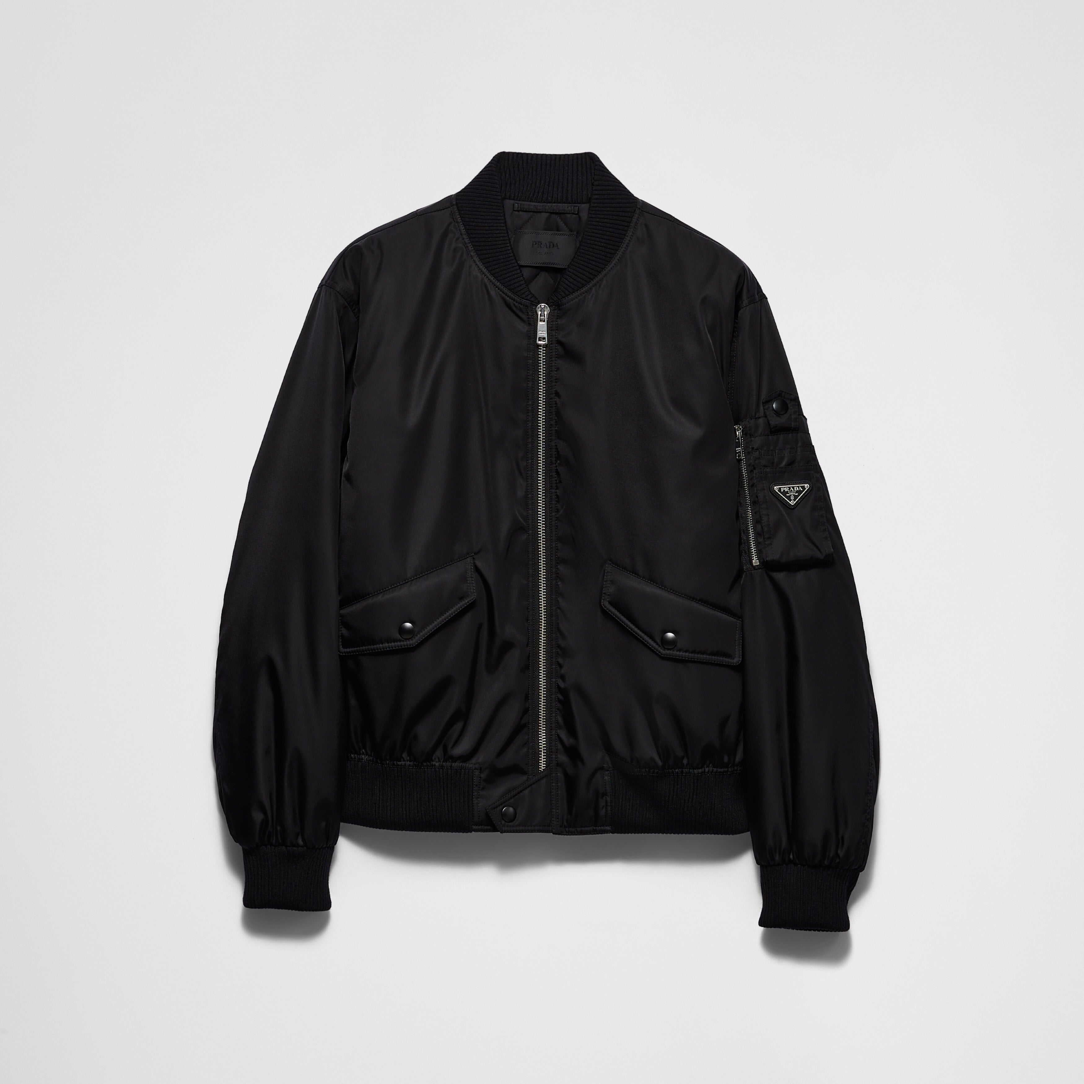 Prada Men's Fall/Winter Fashion Casual Solid Color Baseball Collar Zipper Pilot Cotton Jacket #78956