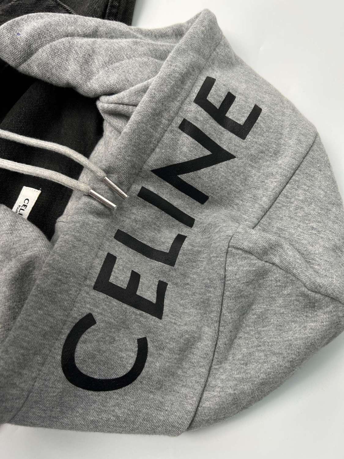 Celine Men's Spring/Autumn Solid Color Hooded Single-Breasted Long-Sleeved Denim Jacket #77716