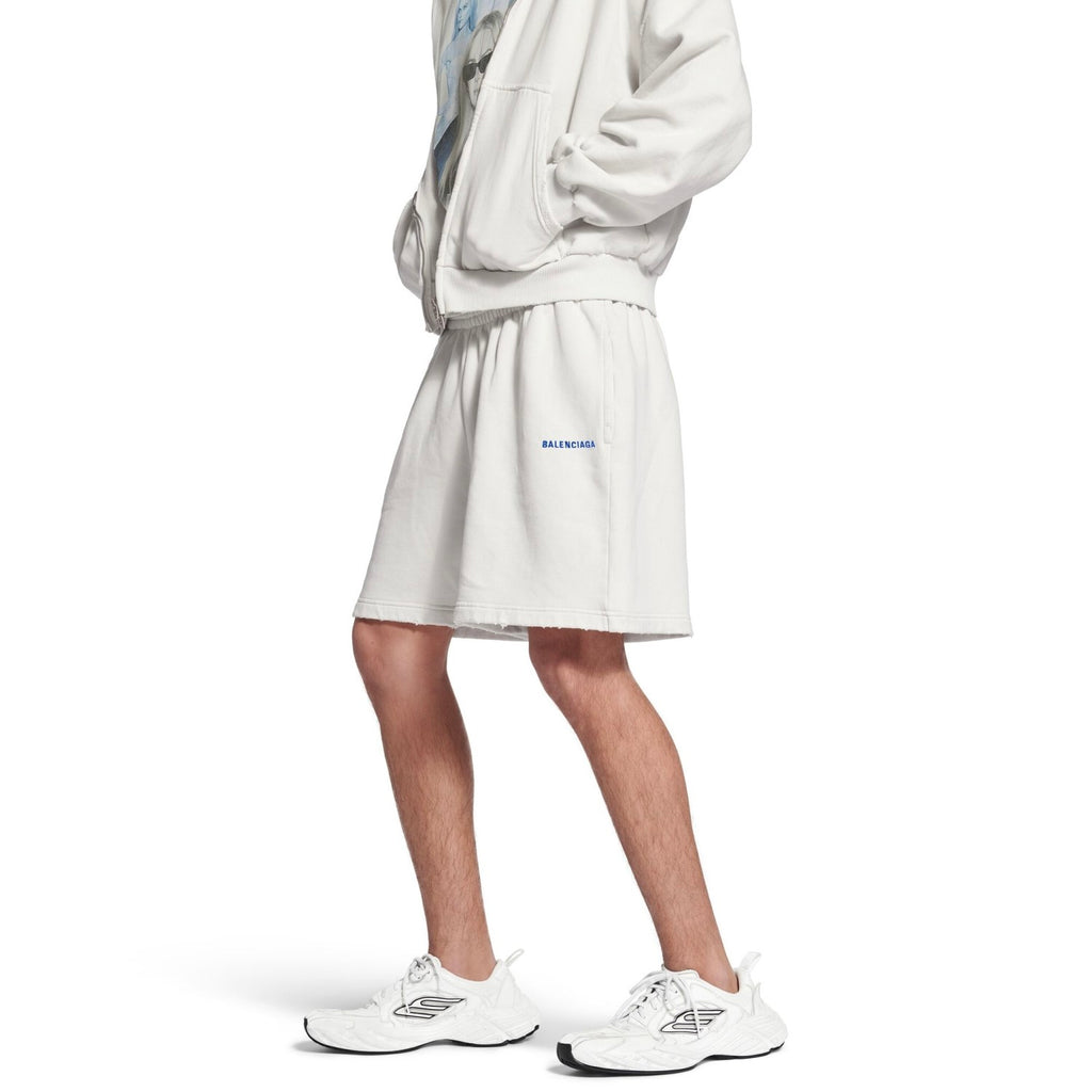 Balenciaga 25FW New Letters Embroidered Logo Hooded Zipper Jacket Cotton Terry Fabric Loose Short Design Simple Embroidery Logo Finished Washing Old destruction Process #332365